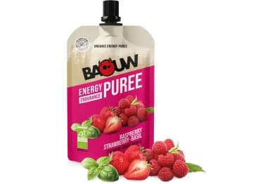 Baouw Purée nutritionnelle bio - Framboise - Fraise - Basilic