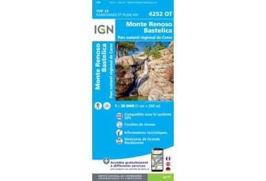 Carte IGN Monte Renoso Bastelica 4252OT